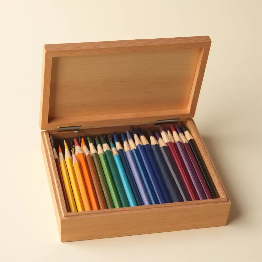 Faber-Castell Polychromos 24-color set with professional colored pencils arranged in box